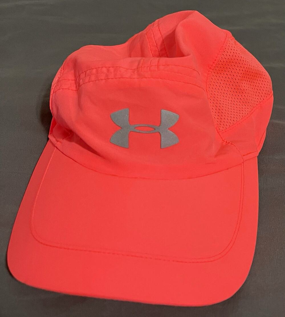 Under Armour Women’s Fly By Iso-Chill Launch Unstructured Running Hat Neon Coral
